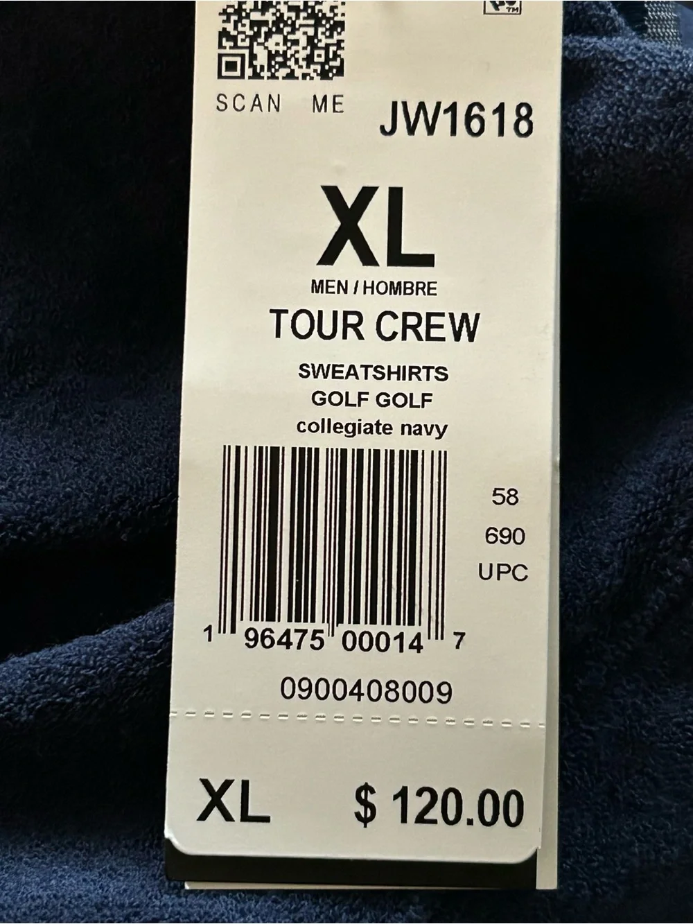 Adidas Ultimate365 Tour Crewneck Golf Sweatshirt Blue Men’s Size XL JW1618